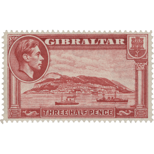 Gibraltar 1938 (MLH) 1½d The Rock of Gibraltar, perf 14 x 14