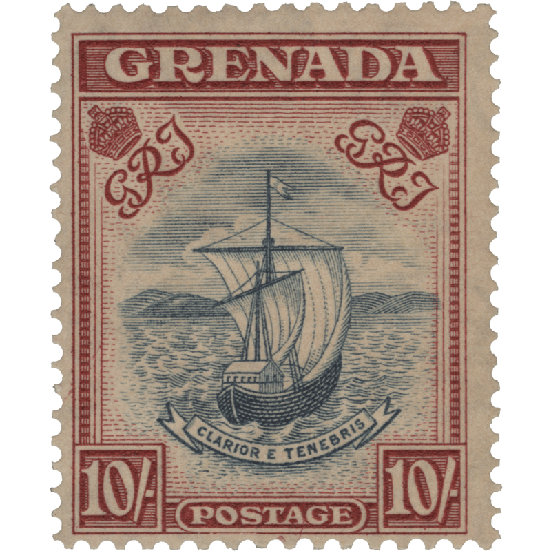 Grenada 1938 (MNH) 10s Badge of the Colony, perf 12 x 13