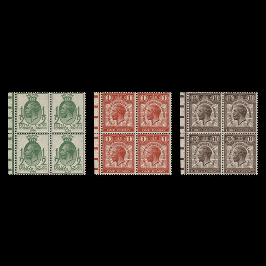 Great Britain 1929 (MNH) Postal Union Congress booklet pane blocks