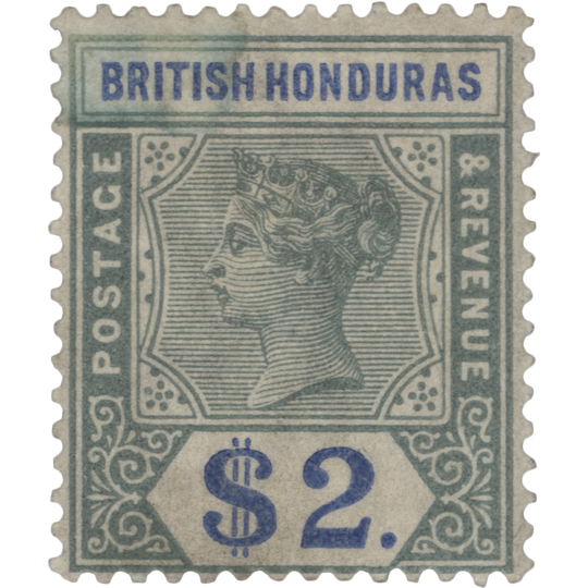 British Honduras 1899 (Unused) $2 Green & Ultramarine