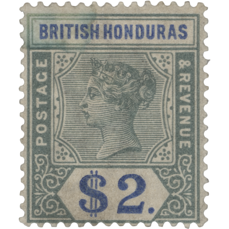 British Honduras 1899 (Unused) $2 Green & Ultramarine
