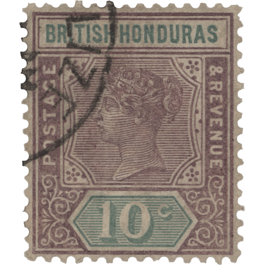 British Honduras 1895 (Used) 10c Mauve & Green