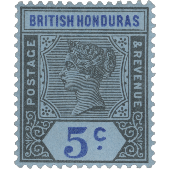 British Honduras 1900 (Unused) 5c Grey-Black & Ultramarine