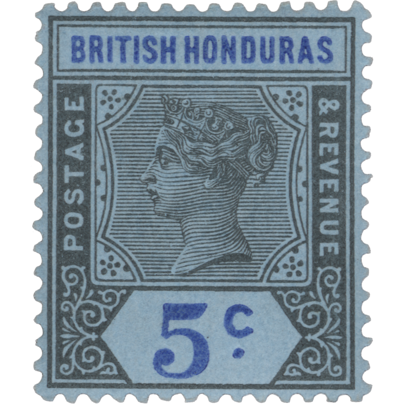 British Honduras 1900 (Unused) 5c Grey-Black & Ultramarine