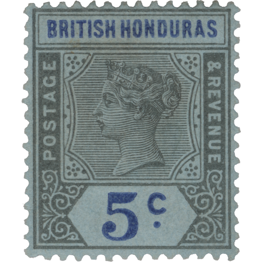 British Honduras 1900 (Unused) 5c Grey-Black & Ultramarine