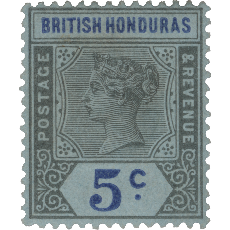 British Honduras 1900 (Unused) 5c Grey-Black & Ultramarine
