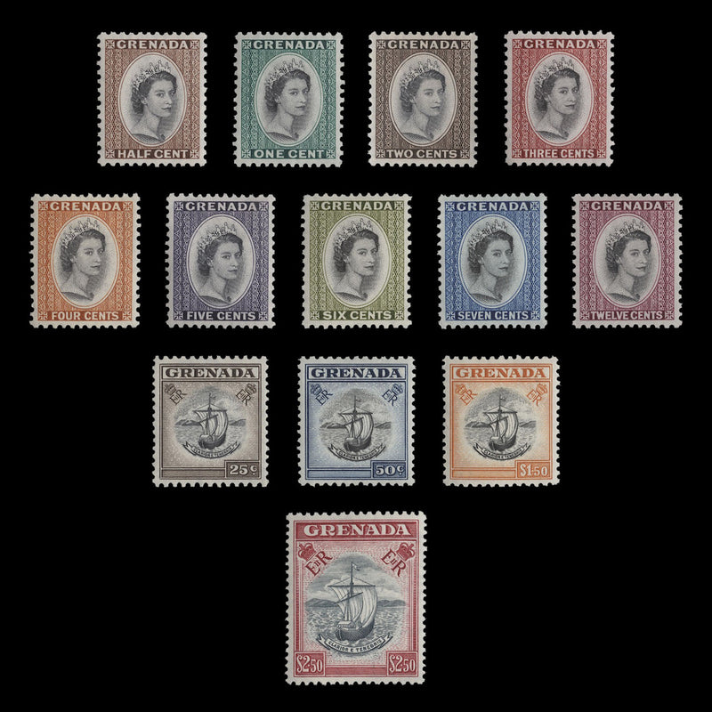 Grenada 1953-59 (MNH) Definitives, script watermark