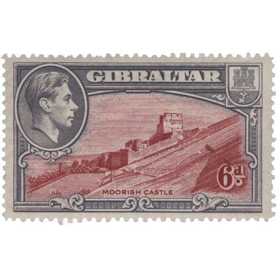 Gibraltar 1938 (MMH) 6d Moorish Castle, perf 14 x 14
