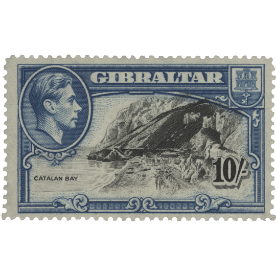 Gibraltar 1938 (MLH) 10s Catalan Bay, perf 14 x 14