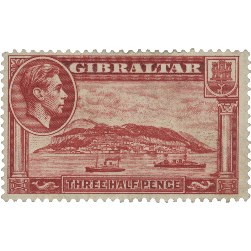 Gibraltar 1938 (MMH) 1½d The Rock of Gibraltar, perf 13½ x 13½