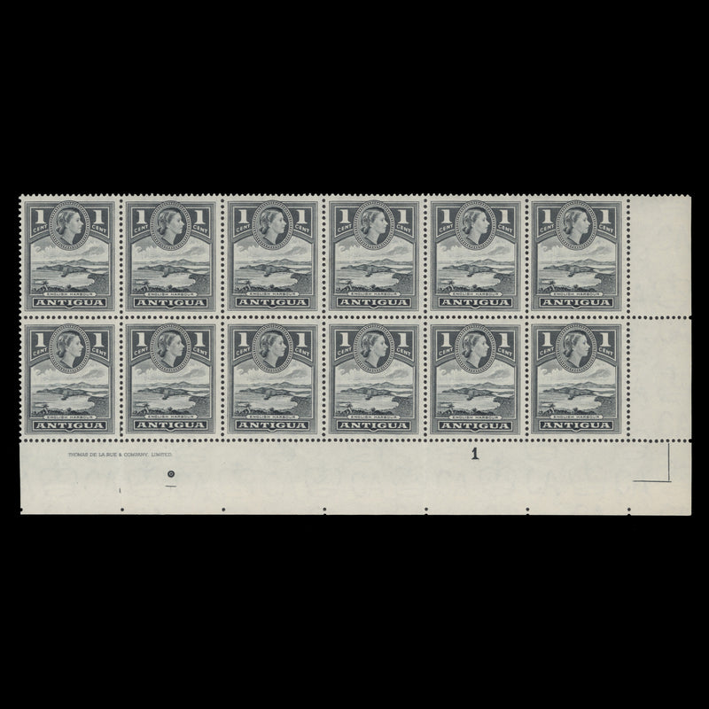 Antigua 1965 (MNH) 1c English Harbour imprint/plate block