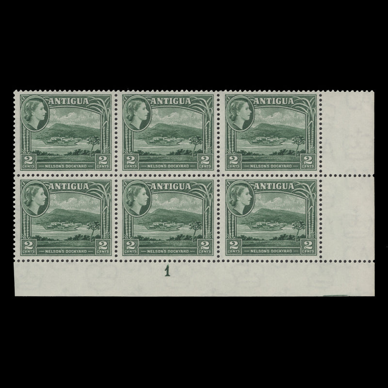 Antigua 1963 (MNH) 2c Nelson's Dockyard plate 1 block