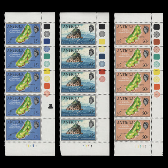 Antigua 1969 (MNH) Redonda Phosphate Industry plate blocks
