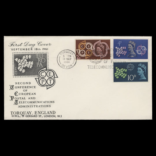 Great Britain 1961 CEPT first day cover, TORQUAY