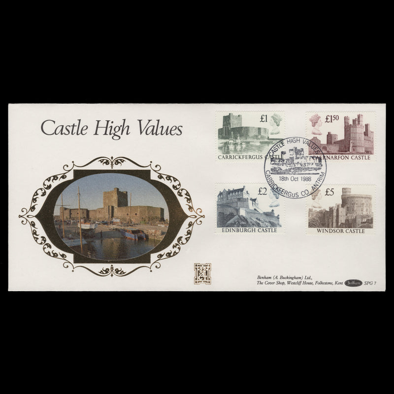 Great Britain 1988 High Value Castles first day cover, CARRICKFERGUS