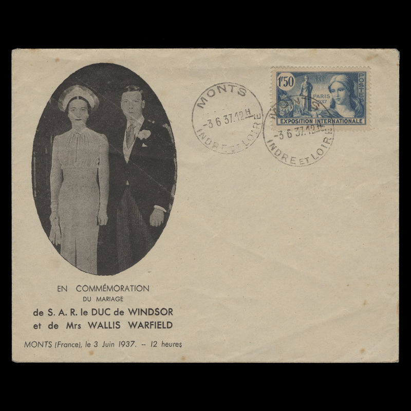 France 1937 Coronation commemorative cover, MONTS