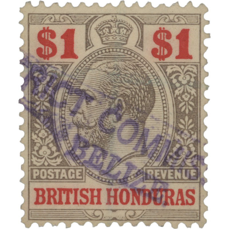 British Honduras 1913 (Used) $1 Black & Carmine