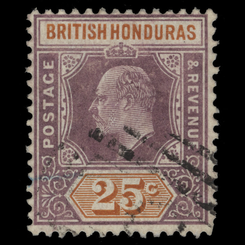 British Honduras 1907 (Used) 25c Dull Purple & Orange