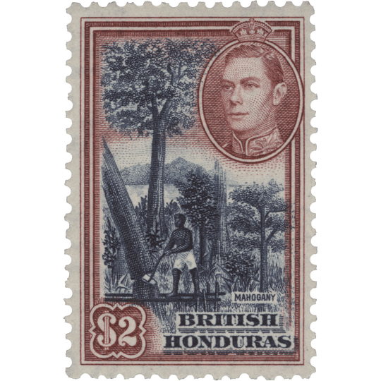 British Honduras 1938 (MMH) $2 Mahogany Felling