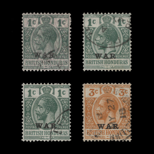 British Honduras 1916 (Used) King George V 'WAR' Provisionals