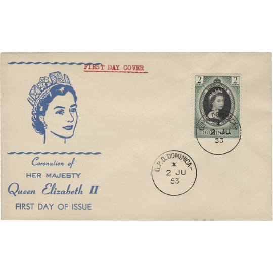 Dominica 1953 (FDC) 2c Coronation, GPO