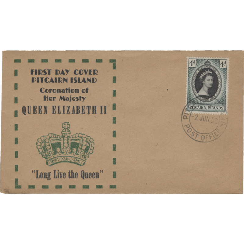 Pitcairn Islands 1953 (FDC) 4d Coronation