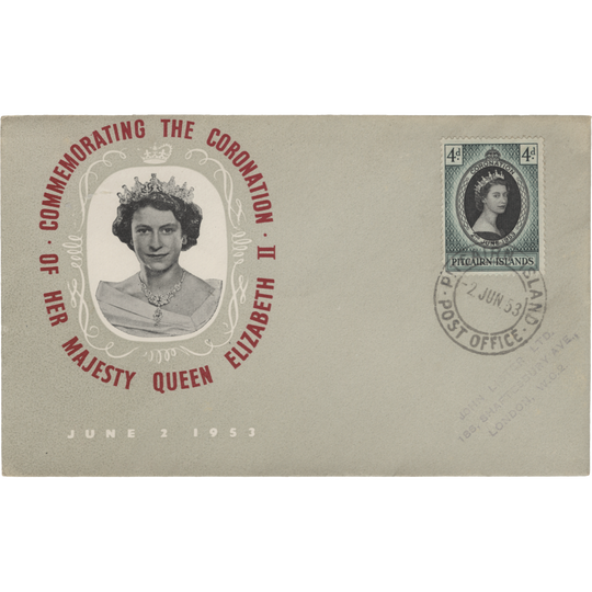 Pitcairn Islands 1953 (FDC) 4d Coronation