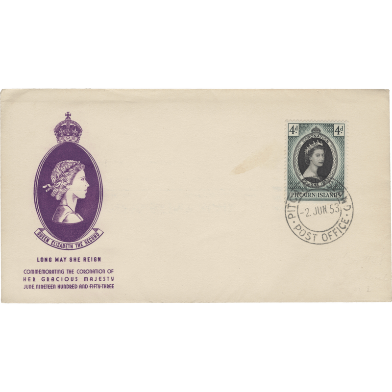 Pitcairn Islands 1953 (FDC) 4d Coronation