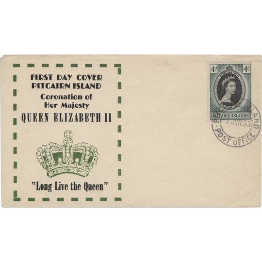 Pitcairn Islands 1953 (FDC) 4d Coronation