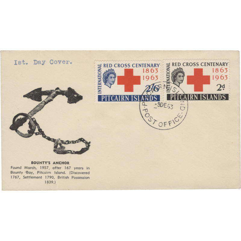 Pitcairn Islands 1963 Red Cross Centenary first day cover signed by islander