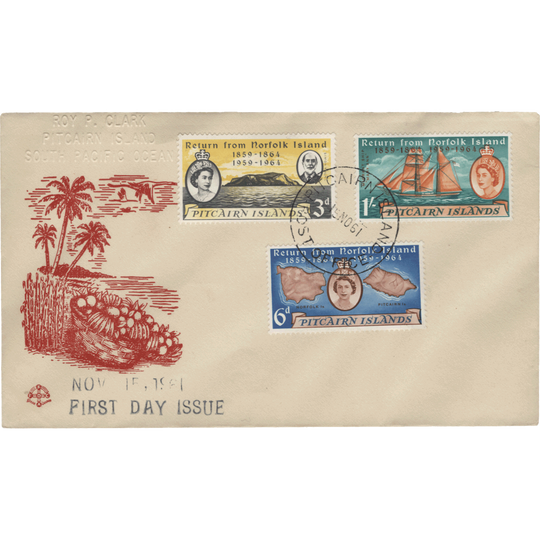 Pitcairn Islands 1961 (FDC) Return From Norfolk Island