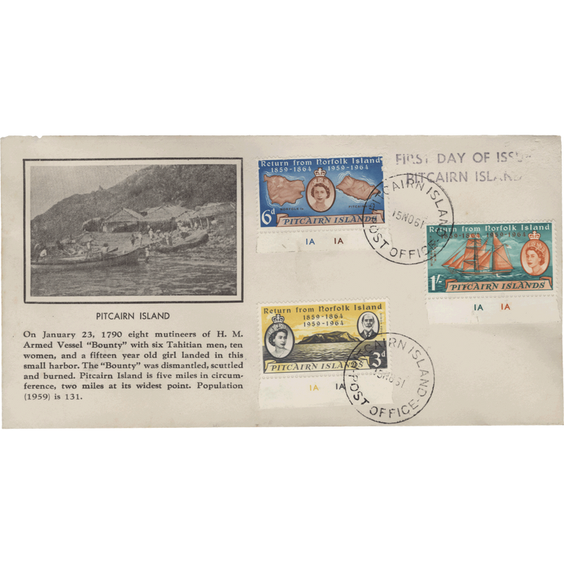 Pitcairn Islands 1961 (FDC) Return From Norfolk Island