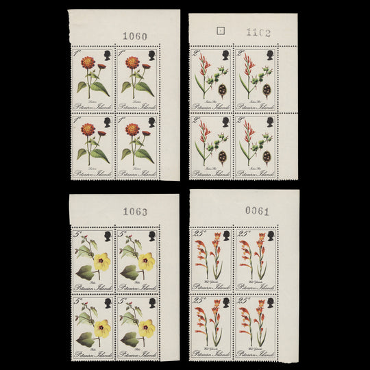 Pitcairn Islands 1970 (MNH) Flowers sheet number blocks