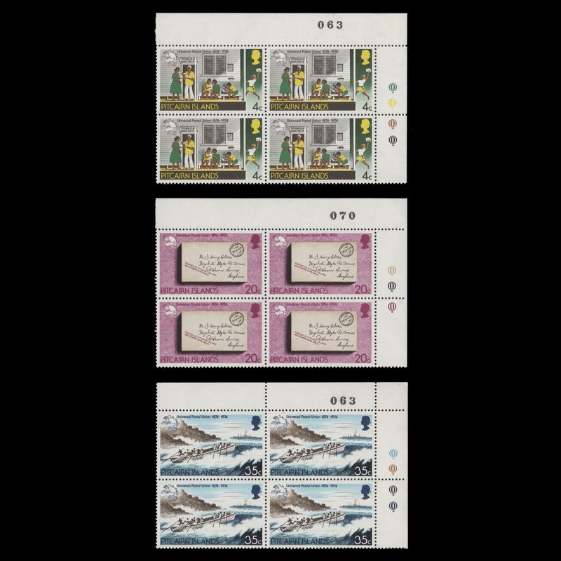 Pitcairn Islands 1974 (MNH) UPU Centenary traffic light blocks