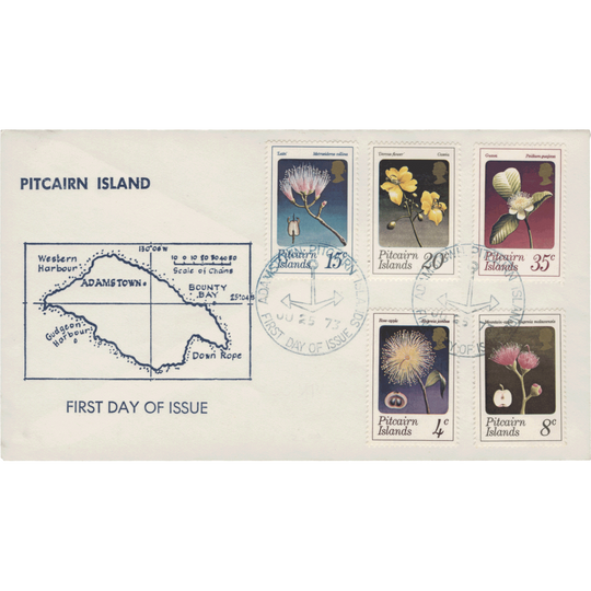 Pitcairn Islands 1973 Flowers first day cover signed by islander