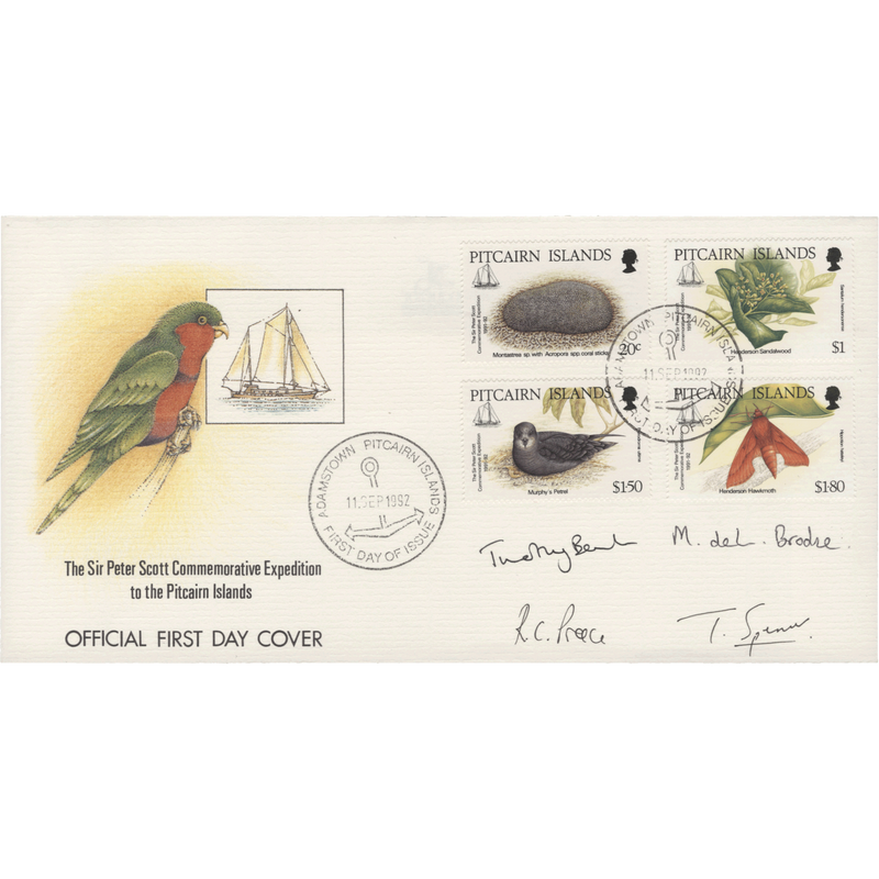 Pitcairn Islands 1992 Commemorative Expedition FDC signed by scientists