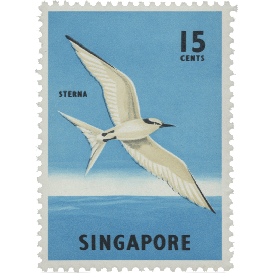 Singapore 1966 (Variety) 15c Back-Naped Tern missing orange