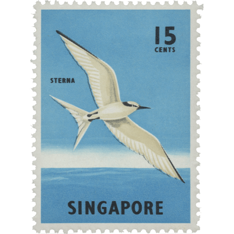 Singapore 1966 (Error) 15c Back-Naped Tern missing orange