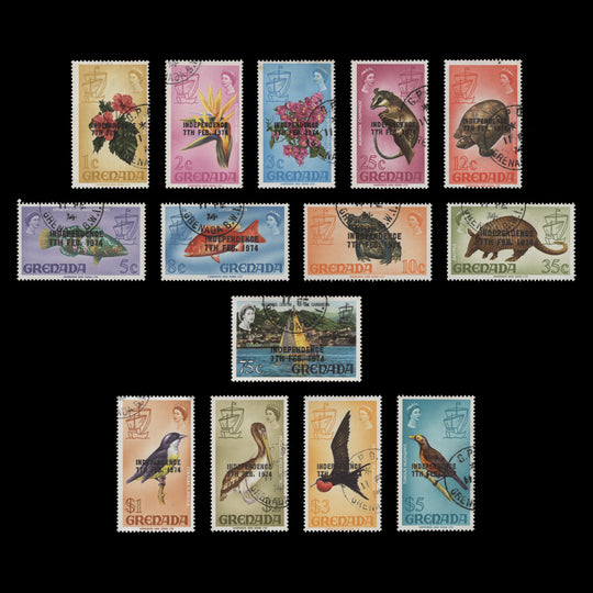 Grenada 1974 (Used) Flora & Fauna 'INDEPENDENCE' Provisionals