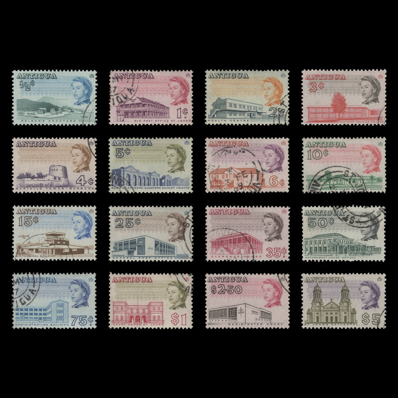 Antigua 1966 (Used) Architecture Definitives, perf 11½ x 11