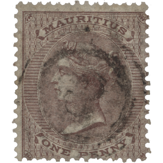 Mauritius 1860 (Used) 1d Purple Brown