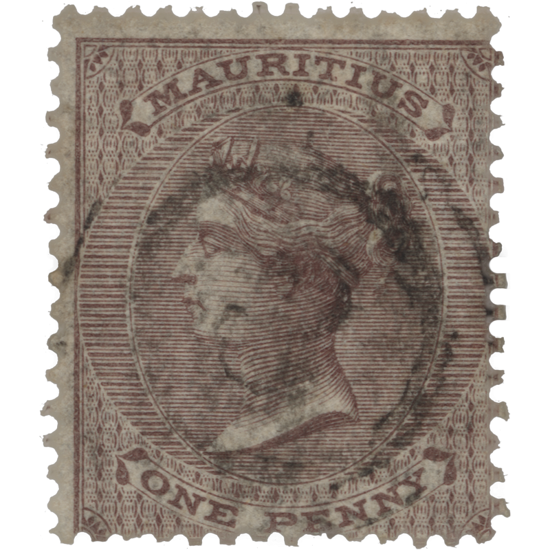 Mauritius 1860 (Used) 1d Purple Brown