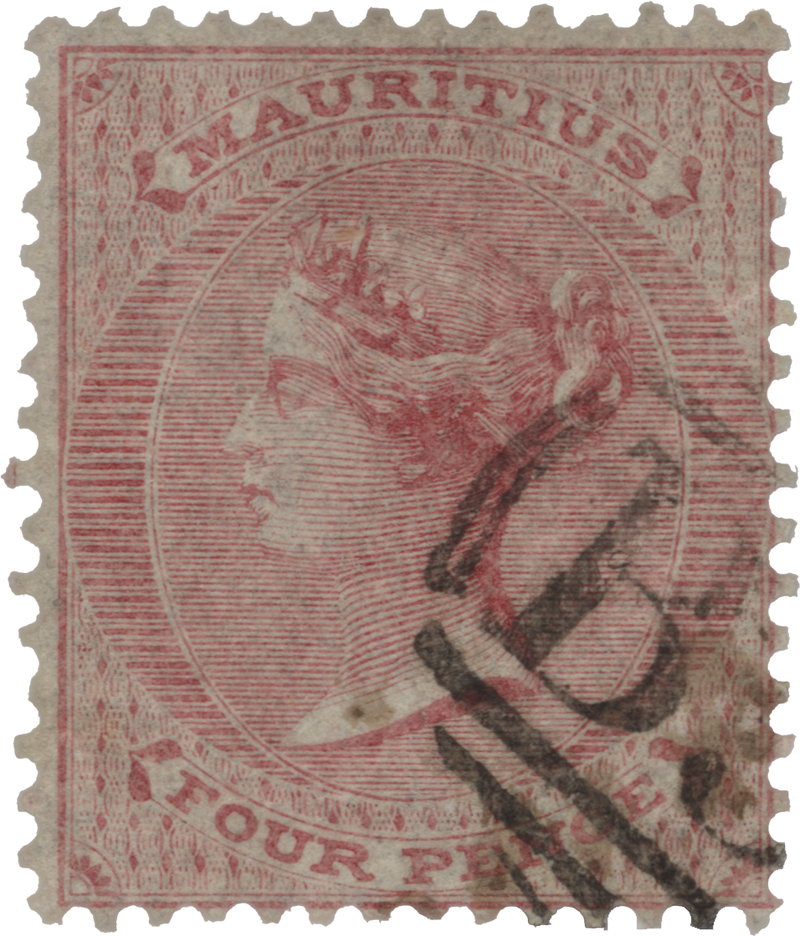 Mauritius 1860 (Used) 4d Rose