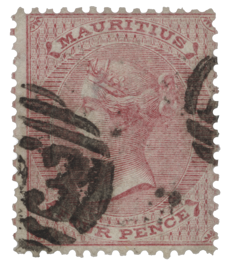 Mauritius 1860 (Used) 4d Rose