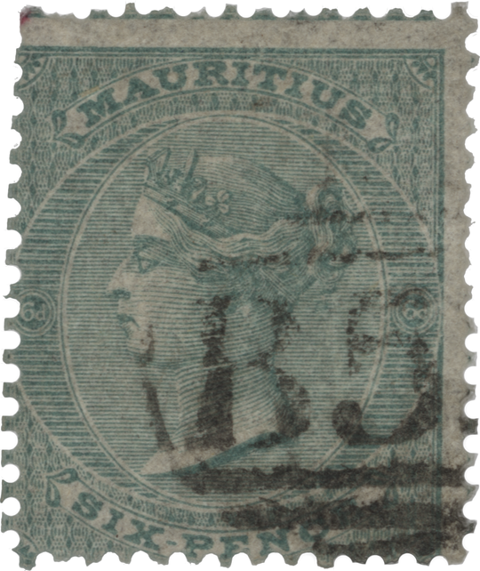 Mauritius 1862 (Used) 6d Green