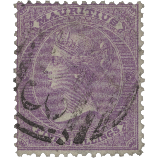 Mauritius 1865 (Used) 5s Bright Mauve