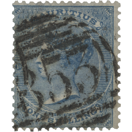 Mauritius 1866 (Used) 1s Blue