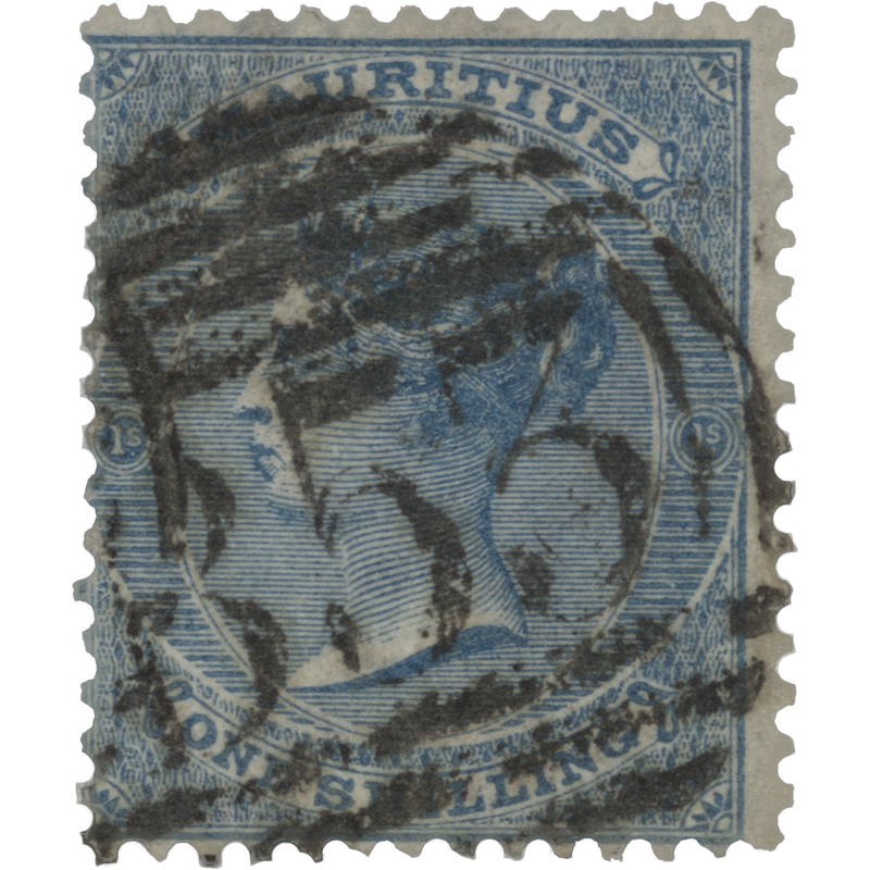 Mauritius 1866 (Used) 1s Blue