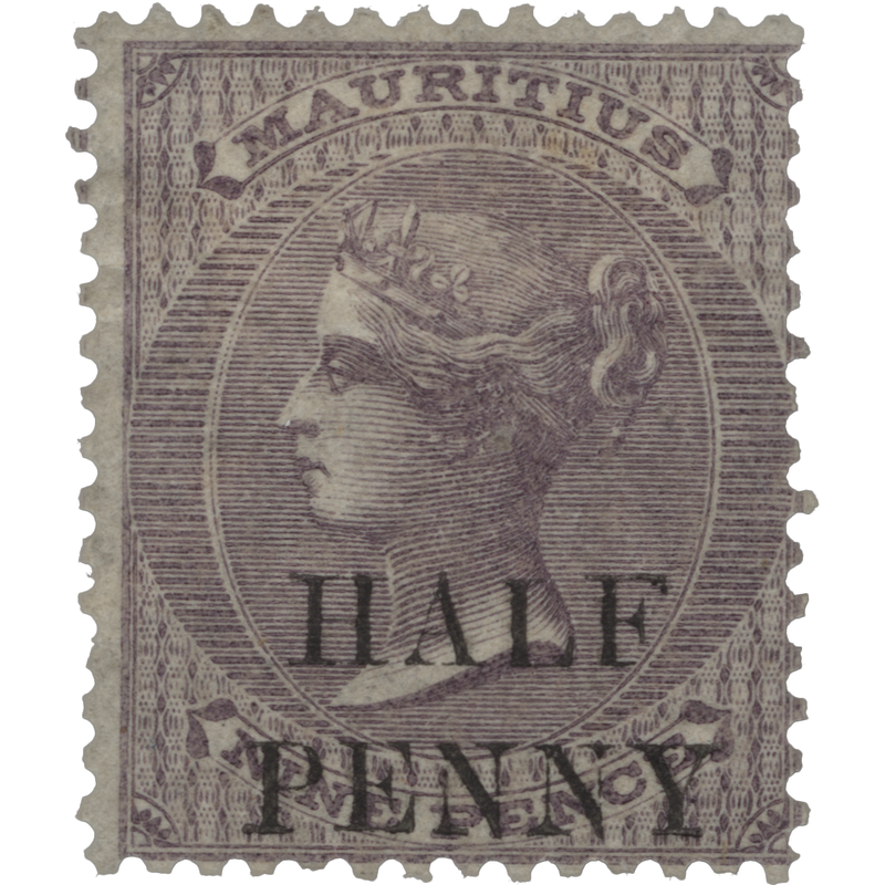 Mauritius 1876 (Unused) ½d/9d Dull Purple
