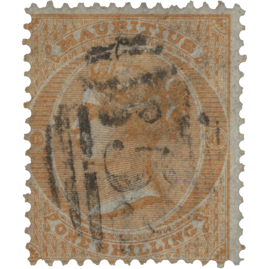 Mauritius 1872 (Variety) 1s Orange, inverted watermark